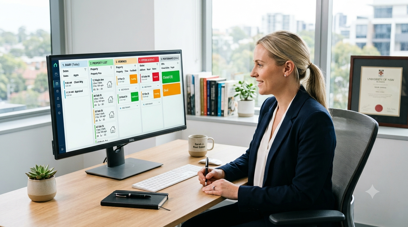 Real estate agent reviewing a live dashboard